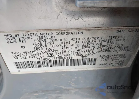 2002 Toyota Rav4 from USA, damaged, VIN JTEGH20V120066439